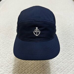 Navy Anchor Embroidered 5-Panel Cap - Unbranded